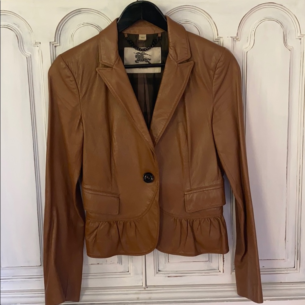 Burberry Brown Leather Jacket